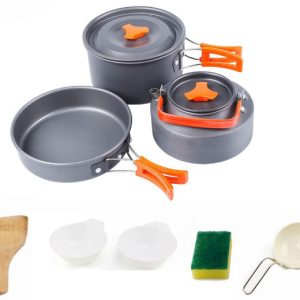 Outdoor Portable Cookware Mess Kit Camping Hiking Picnic