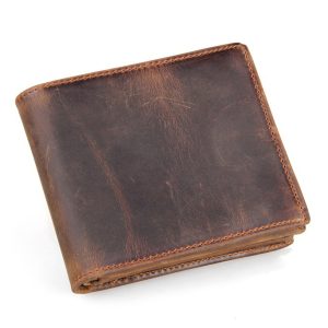 Men Wallets Luxury Horse Leather Wallet Leather Short Wallet Men'S Leather Wallet
