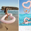 Net Red Ins Love Floating Row Of Seats Oversized 120cm Heart Shaped Swim Ring Of Water Toys