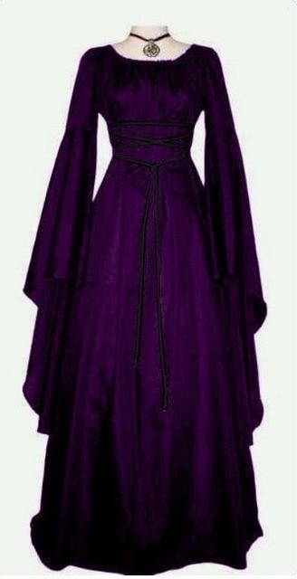 Halloween Long Sleeve Round Collar Belt Irregular Ladies Dress Halloween Witch Costume - Image 2