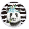 Round beach towel, cute animal, panda, beach towel, shawl cushion, microfiber
