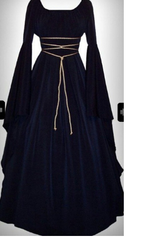 Halloween Long Sleeve Round Collar Belt Irregular Ladies Dress Halloween Witch Costume - Image 3