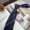 Retro Coffee Color Orange Red Striped Tie Hand Hit 8CM Men