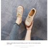 First Layer Cowhide Shallow Mouth Pumps Female Genuine Leather Casual Board Shoes Rubber Platform Shoes