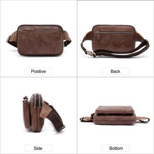 Men Waist Bag Pack Casual Functional Money Phone Belt Bag Male Unisex Sling Bag For Belt Leather Hip Bag Chest Phone Purse